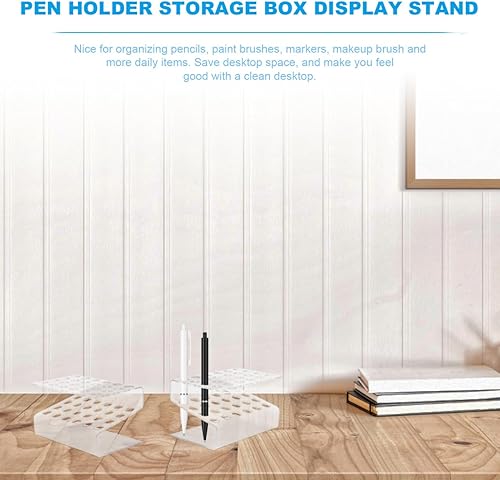 Miniatura 9 de EXCEART Soporte de acrílico transparente para bolígrafo, soporte de exhibición de 4.7 x 3.1 x 2.9 pulgadas, organizador de escritorio para