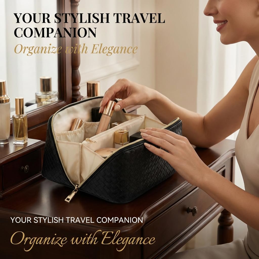 Large Capacity Travel Makeup Bag for Women, Waterproof Large Capacity Travel Makeup Bag for Women, Waterproof