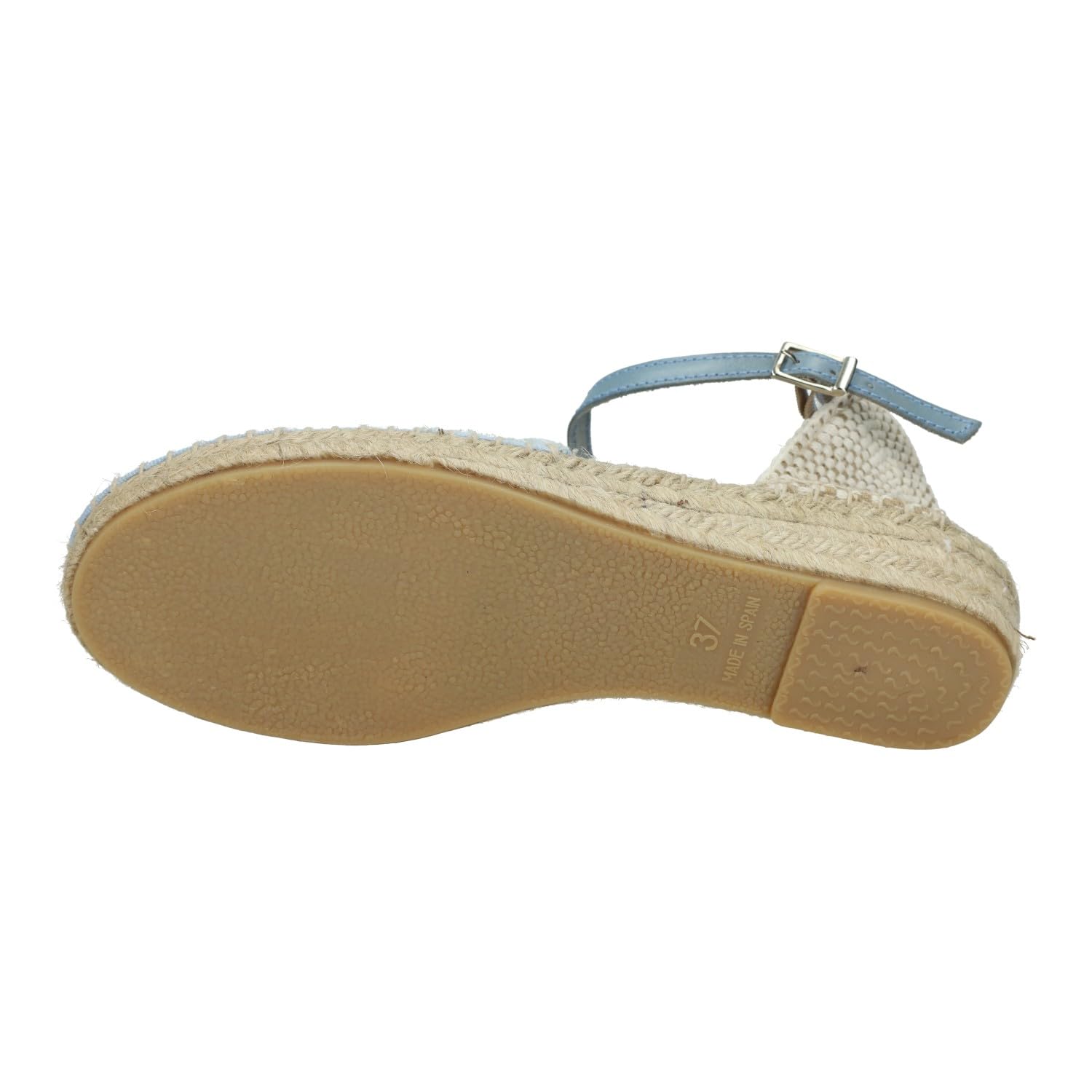 233 Esparteñas de Piel en Color Celeste para niñas, esparteñas de comunión Hechas en España, con Encajes al Frente NIÑA Zapato COMUNIÓN