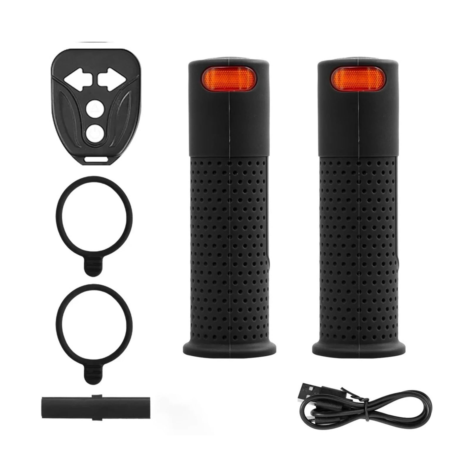 Funda antideslizante para manillar de scooter eléctrico, con indicadores LED brillantes, repuesto para manillar de bicicleta, luz de advertencia, universales, intermitentes, empuñaduras de manillar