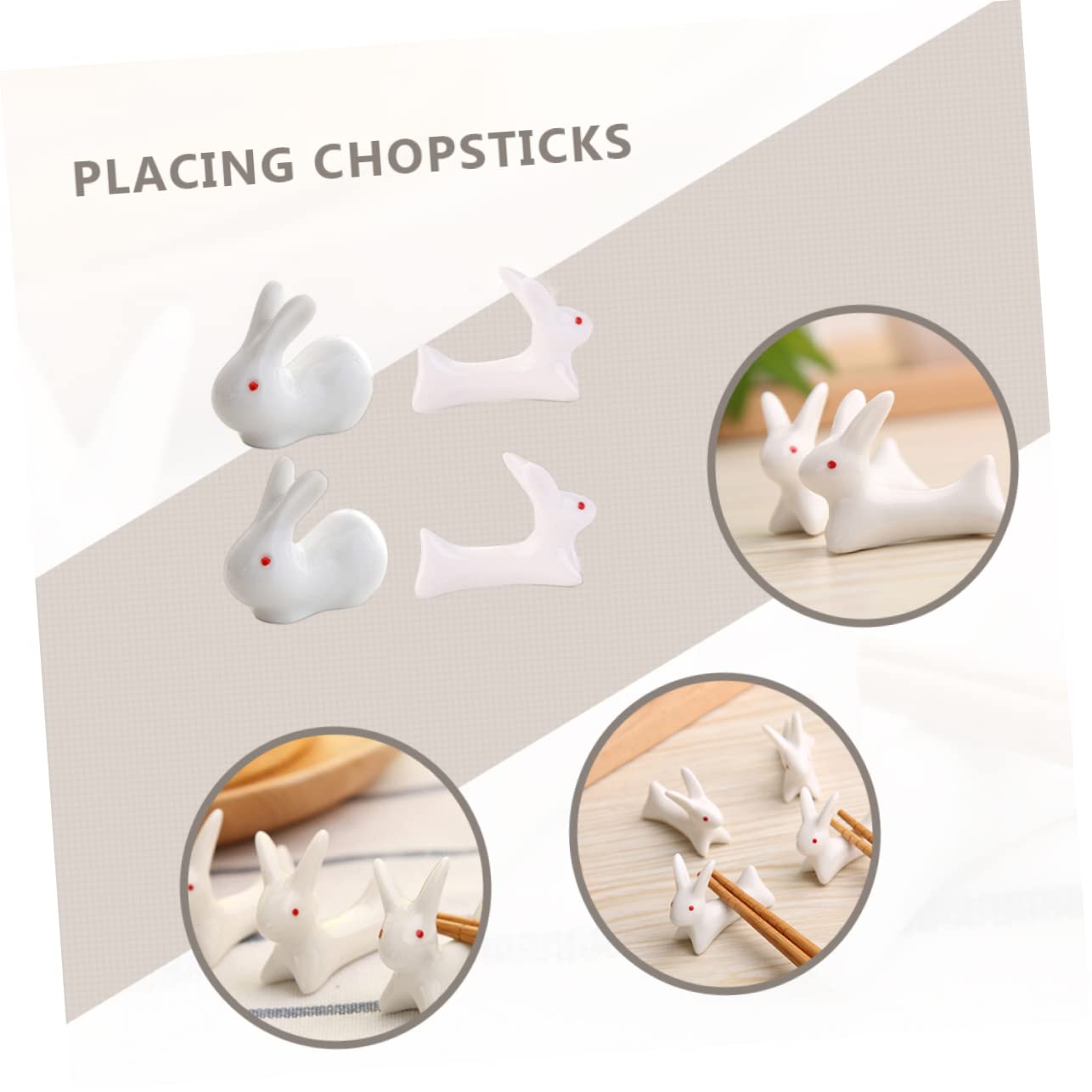 24piezas Soporte De Cerámica para Palillos De Conejo Decorativas para Pascua para Cubiertos como Cucharas y Tenedores Fácil De Limpiar y Usar