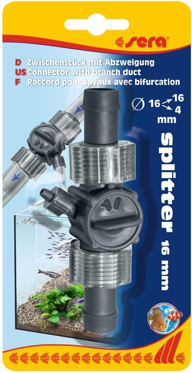 sera Splitter for 16mm Aquarium Hose - Connector with Junction for 4mm Tubing