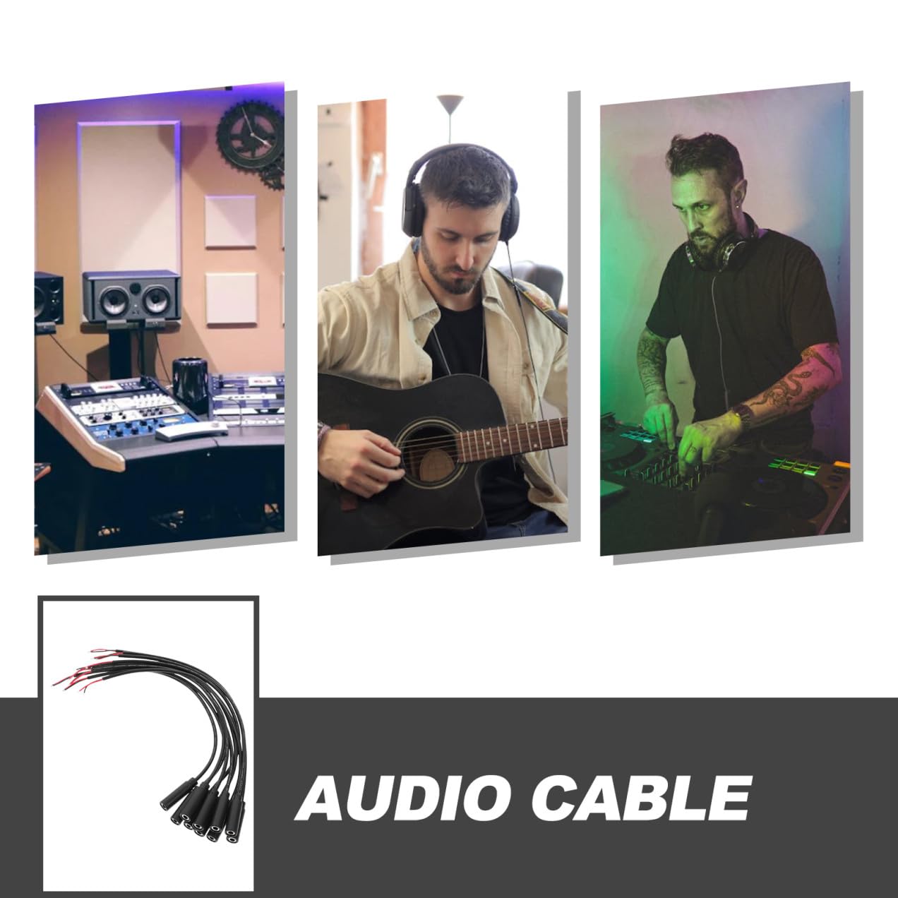 Gadpiparty 50pièces Câble Audio Femelle à Fil Dénudé De Connecteurs Mono pour Réparation De Casque Écouteurs Et Microphones Compatible avec Appareils Audio Noir