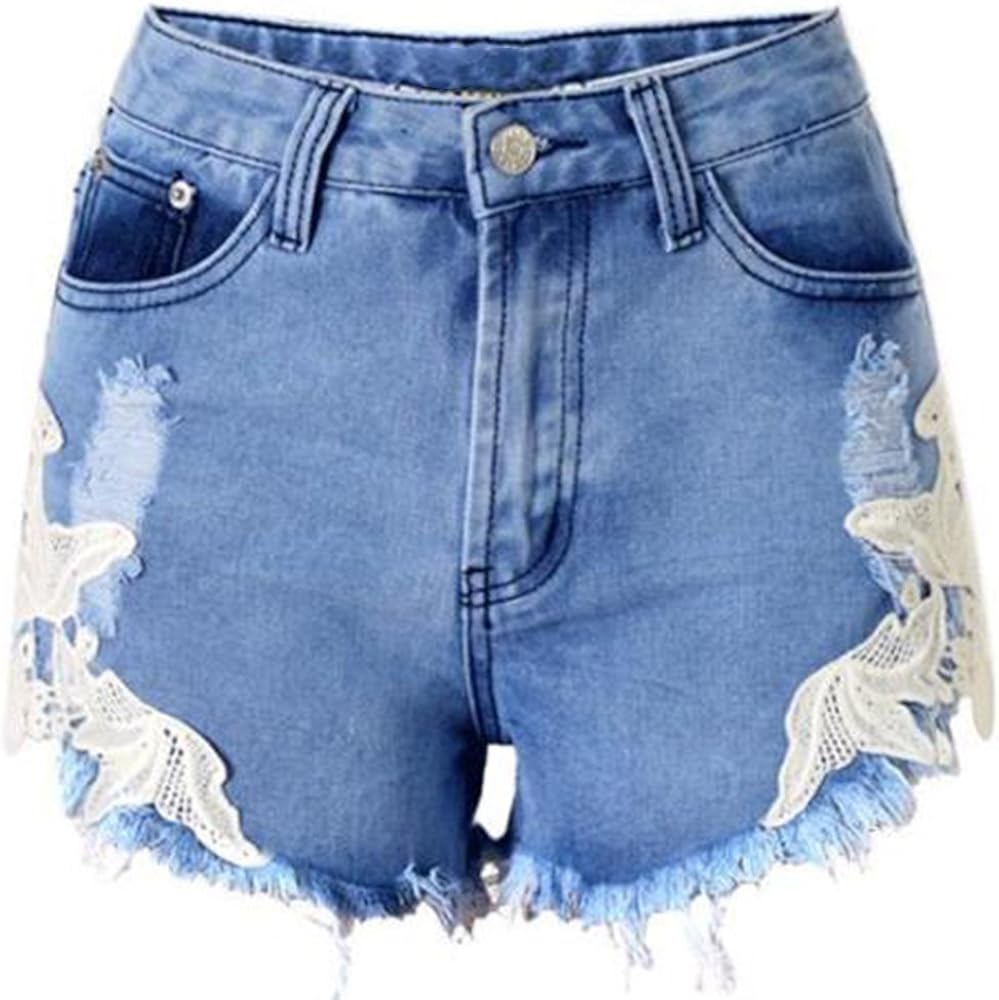 Womens jean shorts with lace Clearance