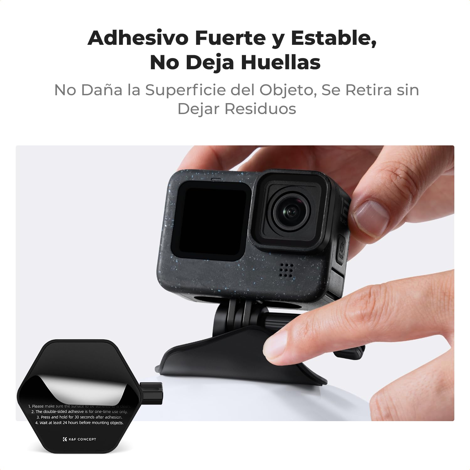 K&F CONCEPT Pack de 2 Soporte Adhesivo Flexible para Casco, Compatible con Insta360 X5/X4/X3, GoPro Hero 13/12/11/10/9, dji Osmo 360, Action 3/4/5 Pro – Accesorios para Cámara de Acción