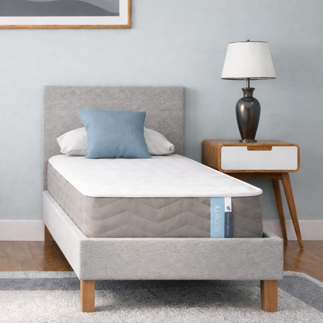 Summerby Sleep Single Three Zone Memory Foam and Coil Spring Hybrid Mattress For Single Bed, Size 90 x 190cm, White