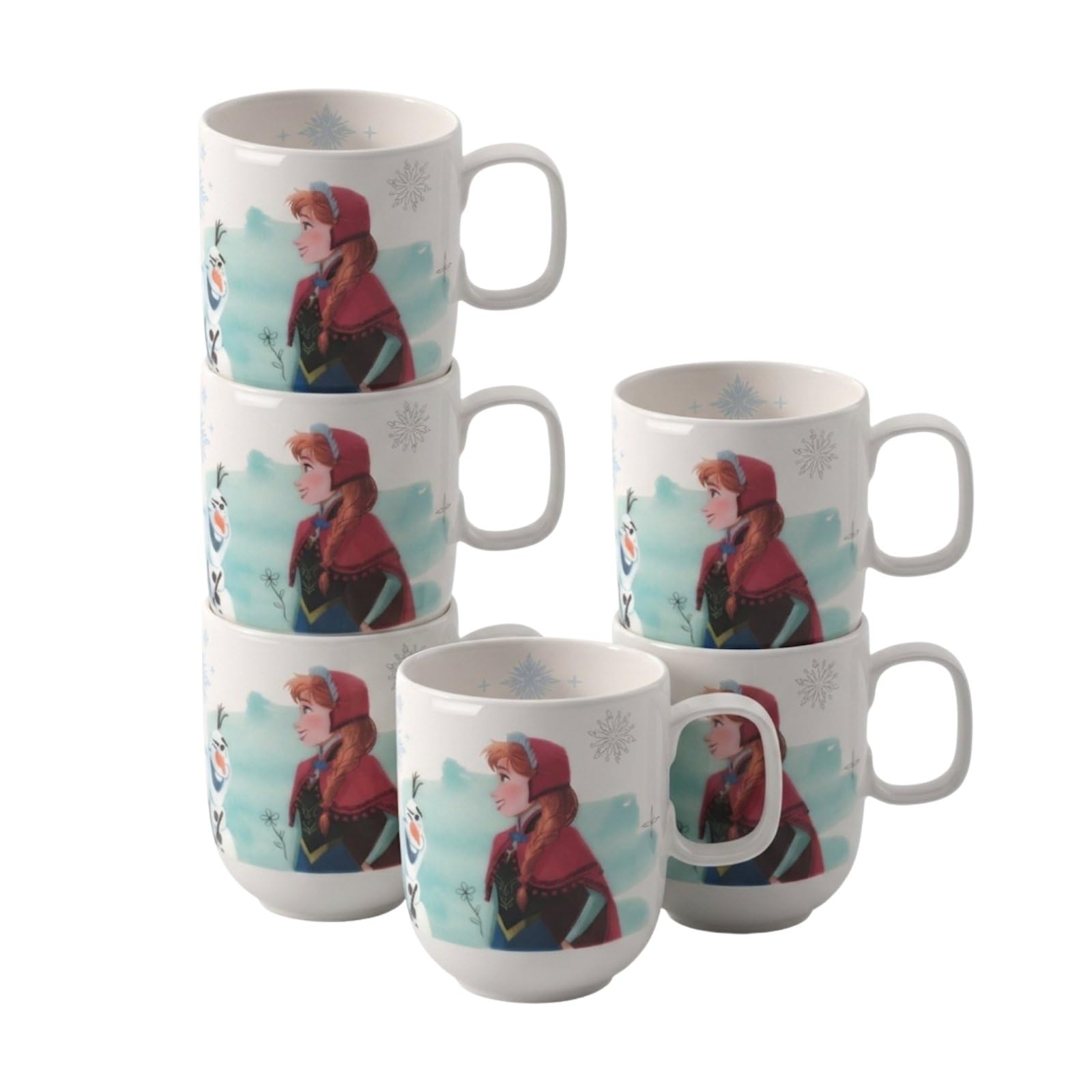 Villeroy & Boch - Disney Frozen Kinderbecher groß mit Henkel 6er Set, 280 ml, Spülmaschinenfest, Mikrowellensicher, Tasse für Kinder Disney Anna, Becher, Premium Porzellan