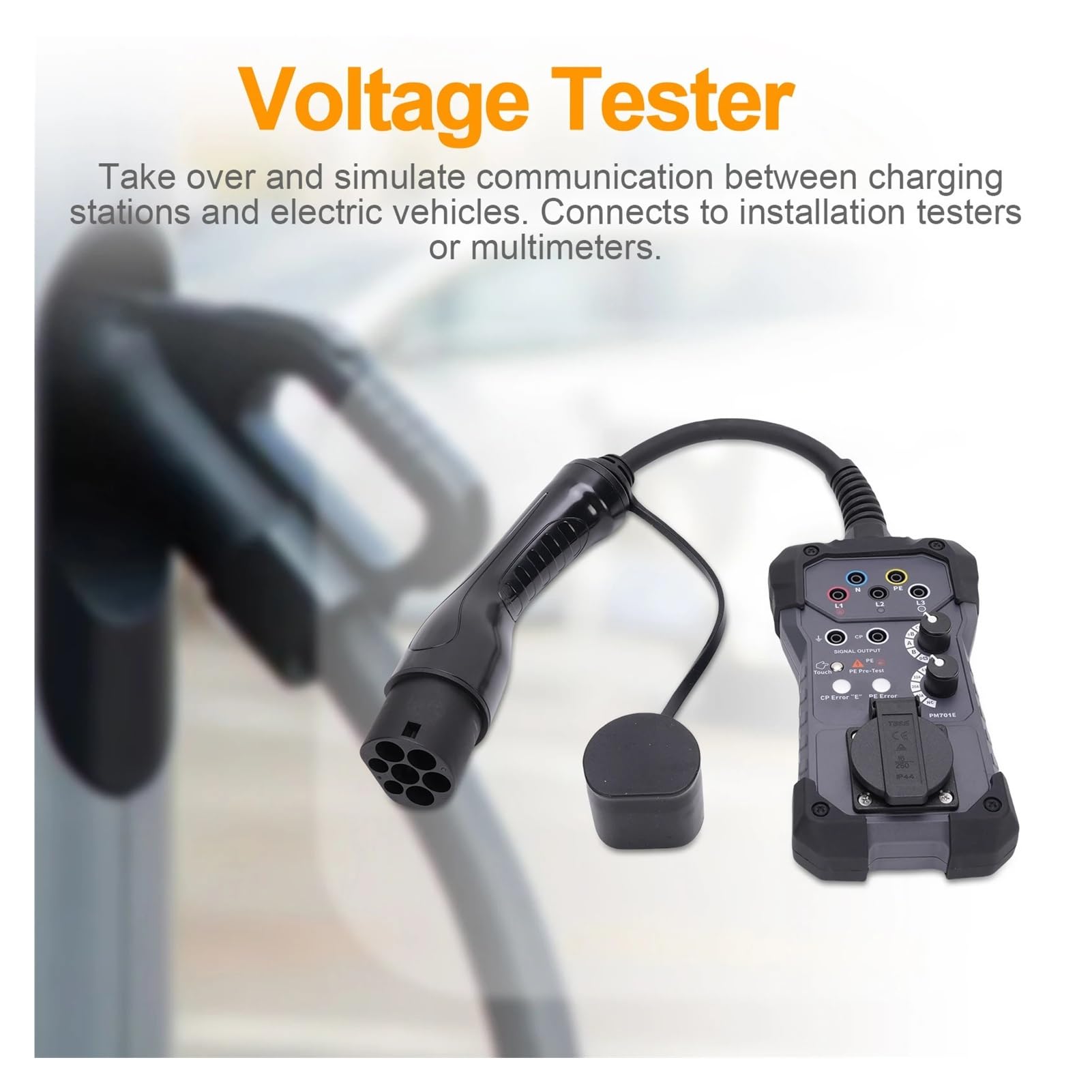 Adapter testera EVSE, tester napięcia do testowania stacji ładowania pojazdów elektrycznych, kompatybilny z testerami, multimetrami i oscyloskopami,System Profesjonalny
