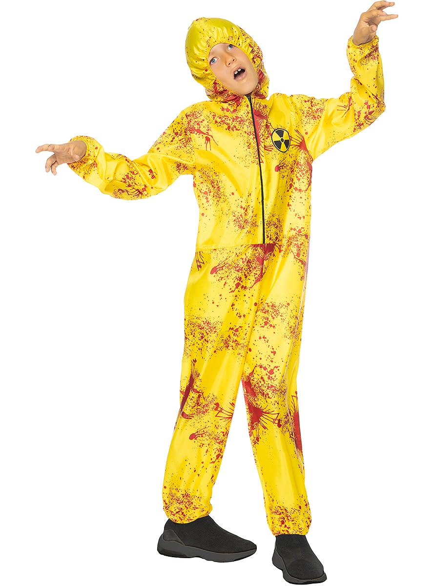 Funidelia | Disfraz de zombie nuclear para niño y niña Muerto Viviente, Halloween, Terror - Disfraz para niños y divertidos accesorios para Carnaval y Halloween - Amarillo