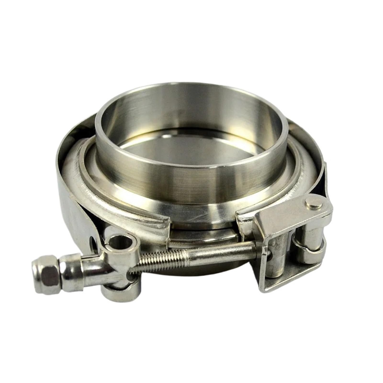 Ygleeuli Men's One Color V Band Clamp 1.5-5.0" Stainless Steel Quick Release V Band Clamp With Fe Flange Exhaust Pipe Kit(2.25Inch)