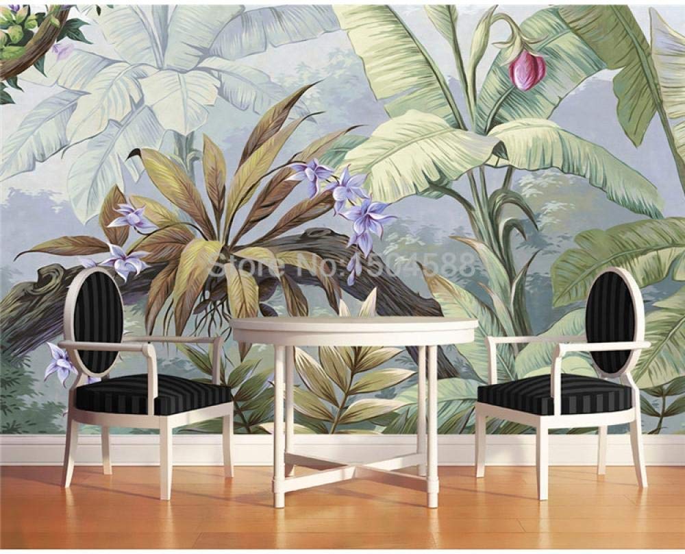 Papier peint 3D WLLLO décor panoramique forêt tropicale salon 350x245 cm