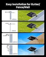 Vista 2 de 8 unidades de luces solares para canalones al aire libre, impermeables, con 12 LED, para clipear en canalones, ideales para aleros, techo, bajantes