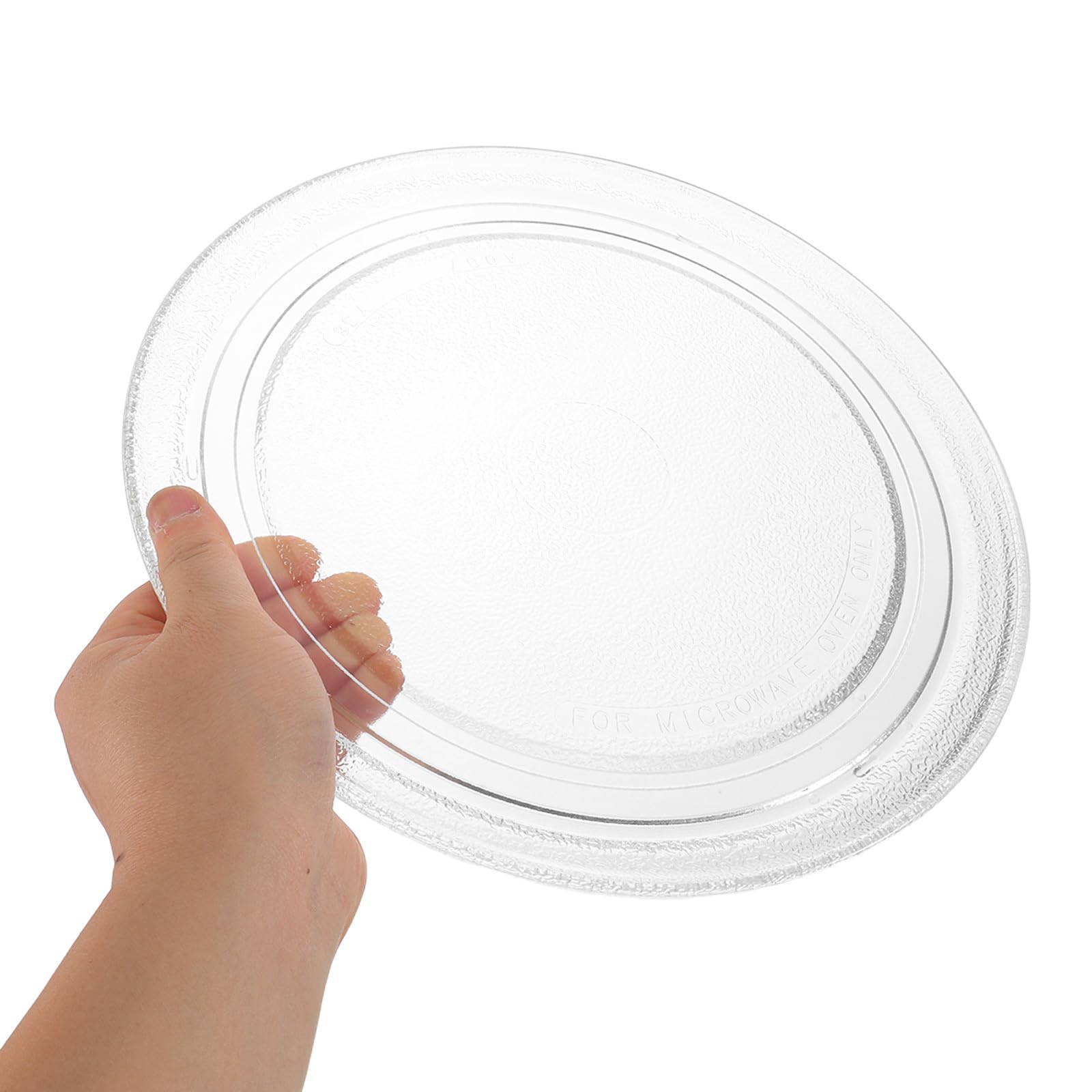 Plato de Vidrio para Microondas 27.2 Cm Fondo Plano y Soporte Giratorio, Resistente Calentamiento Uniforme para Preparación de Alimentos en Cocina