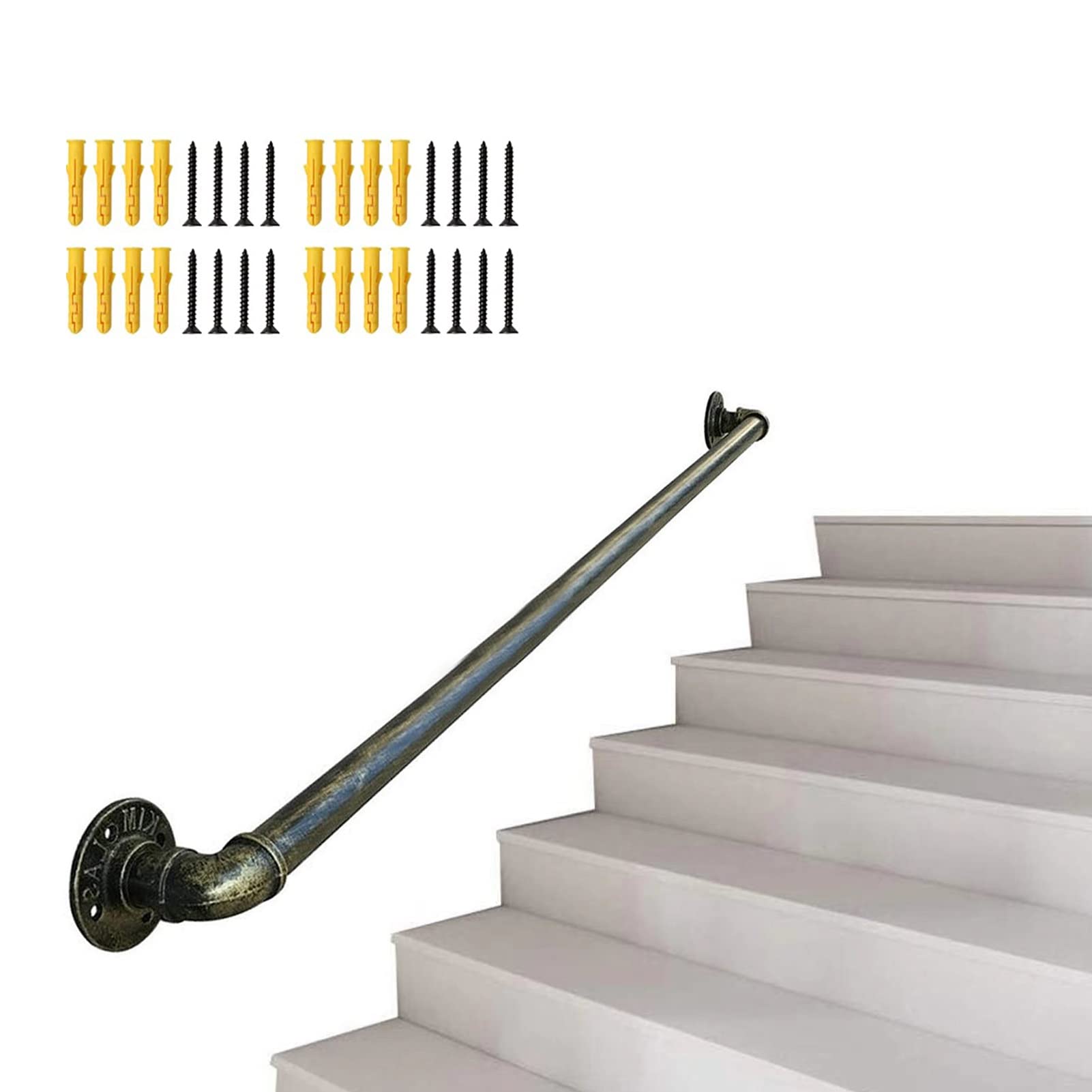 Pasamanos para escaleras exterior e interior barandilla de pared de hierro forjado para ancianos