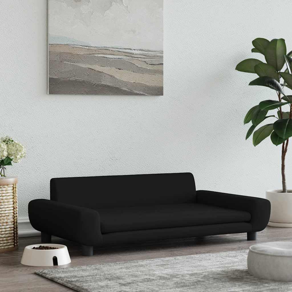 vidaXL Hundebett, Hundekissen mit weicher Polsterung, Hundesofa Hundecouch für kleine Hunde Haustiere, Haustierbett Katzenbett, Schwarz Samt