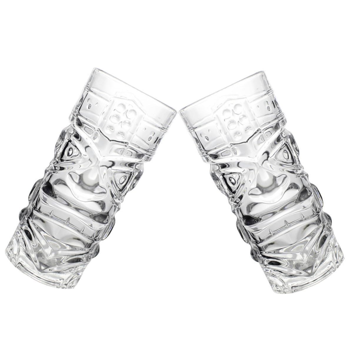 Mugs à cocktail en verre transparent SEWACC à motifs visage créatifs | Lot de 2