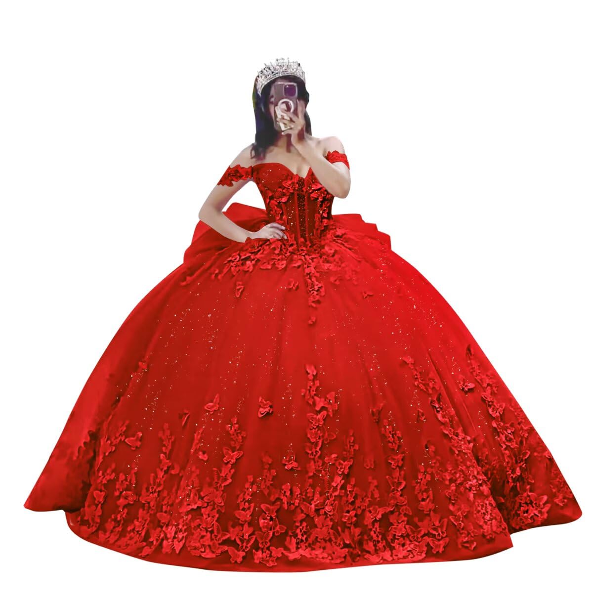 Ftupza 3D Butterfly Quinceanera Dress