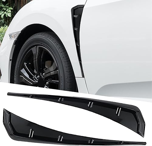 Miniatura 1 de 2 calcomanías de ventilación lateral para guardabarros de automóvil, 3.5 pulgadas x 16.1 pulgadas, ABS, impermeable, cubierta de ventilación