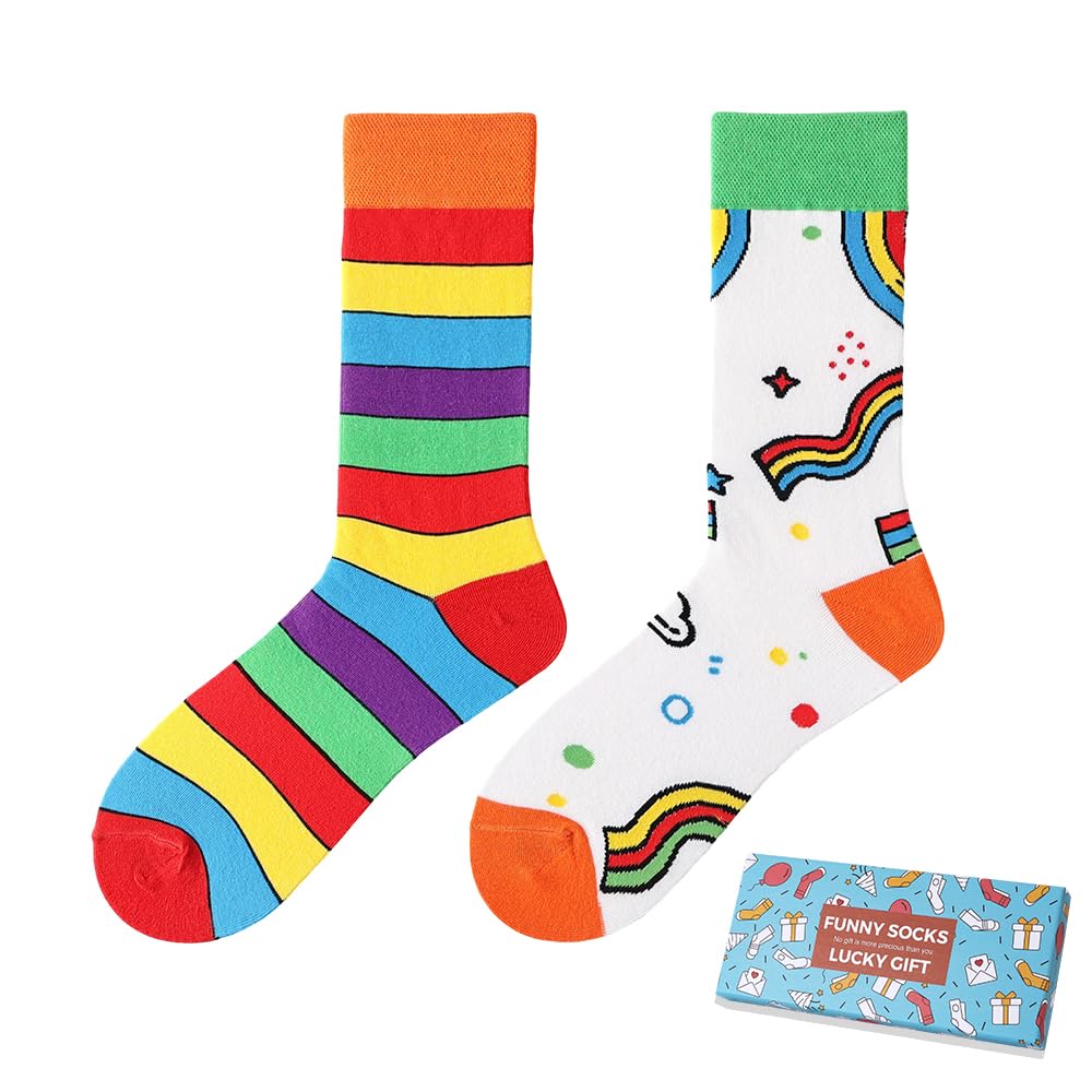 Calcetines Divertidos Unisex para Mujer y Hombre con Diseños Asimétricos en Par - Temas Animales, Comida, Fruta, Deporte y Arte en Algodón - Ideal para Regalos — view 184