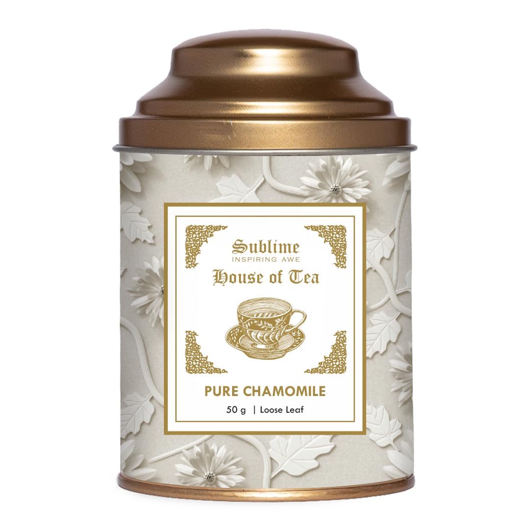 Sublime Pure Chamomile Herbal Loose Leaf Premium Tea - 50g, Pack of 1, Aid's Digestion, Improve's Sleep
