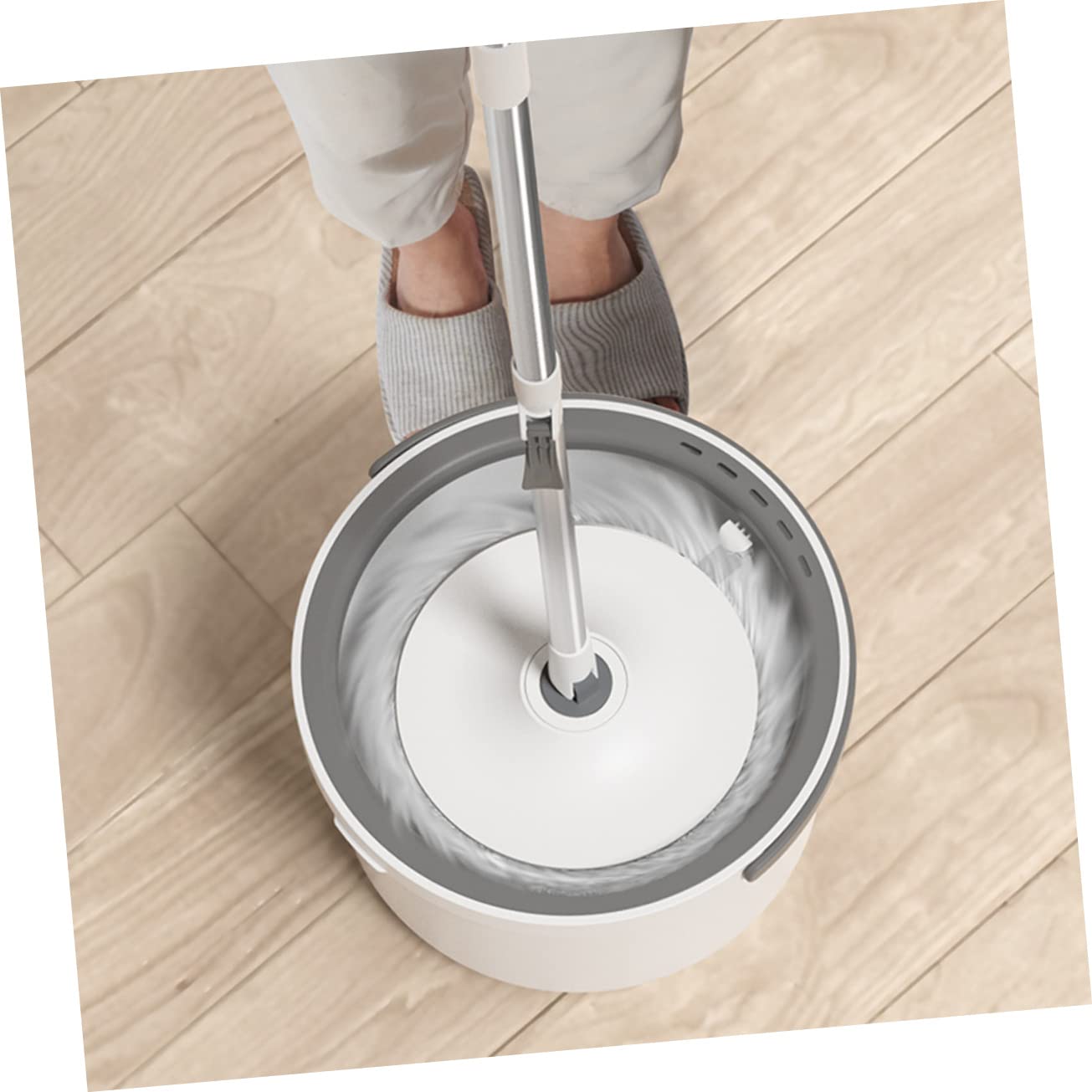 Fregona Rotativa Cabezal Giratorio Trapeador para Pisos y Azulejos Mango