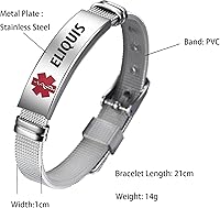 Vista 2 de TGLS Pulsera de emergencia roja con identificación de alerta médica para mujeres, hombres, primeros auxilios, personas mayores, alarma de salud