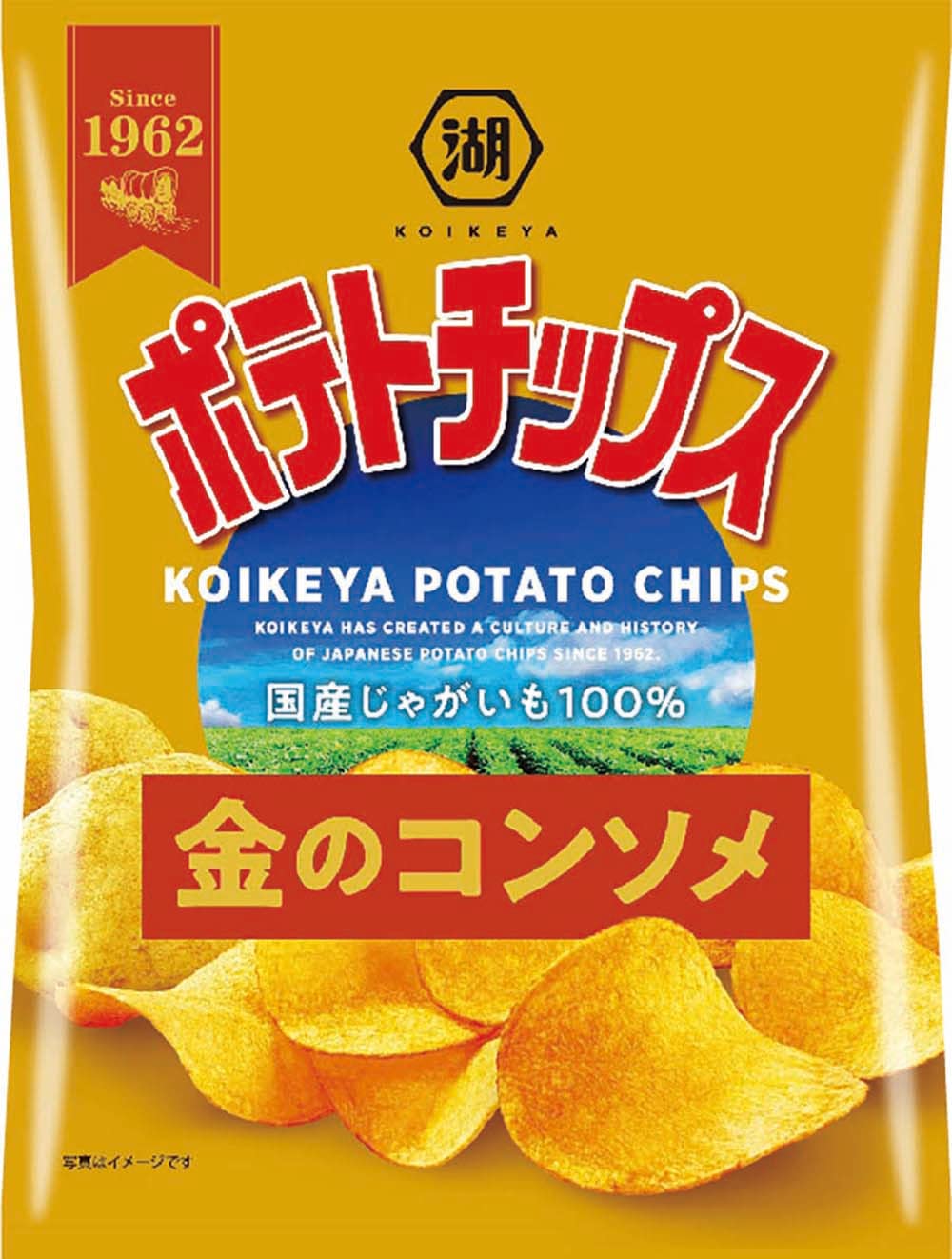 Amazon.co.jp: 湖池屋 ポテトチップス 金のコンソメ 55g✕12袋 : 食品