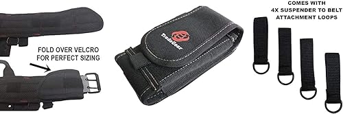Miniatura 6 de TradeGear Combo de cinturón y bolsa para electricista, cinturón de herramientas para electricistas de alta resistencia, diseñado para mayor