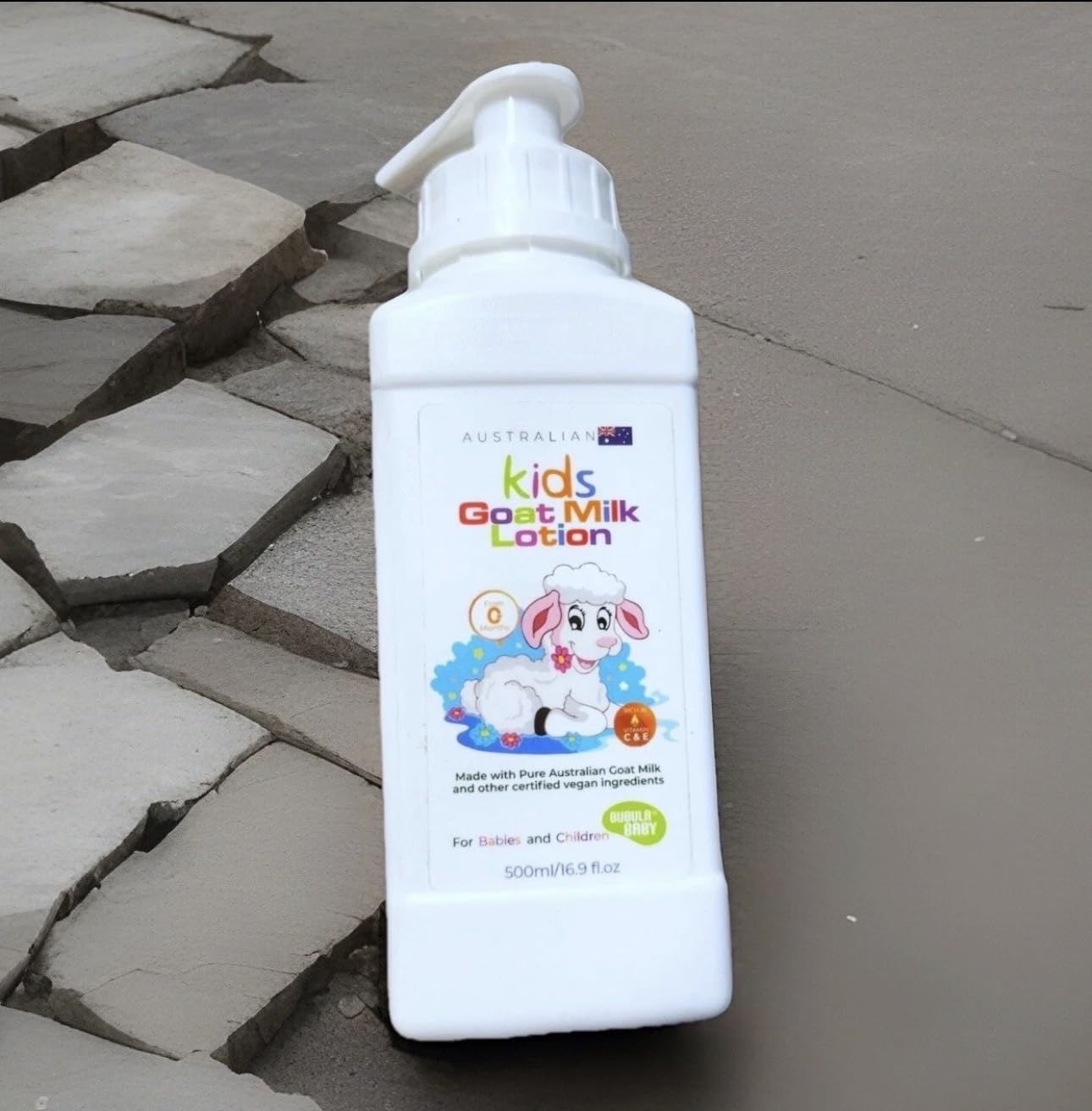 Australian Kids Goat Milk Lotion for Babies and Children, Gentle Formula with Calendula and Chamomile, Sensitive Skin, 500ml/16.9 fl oz