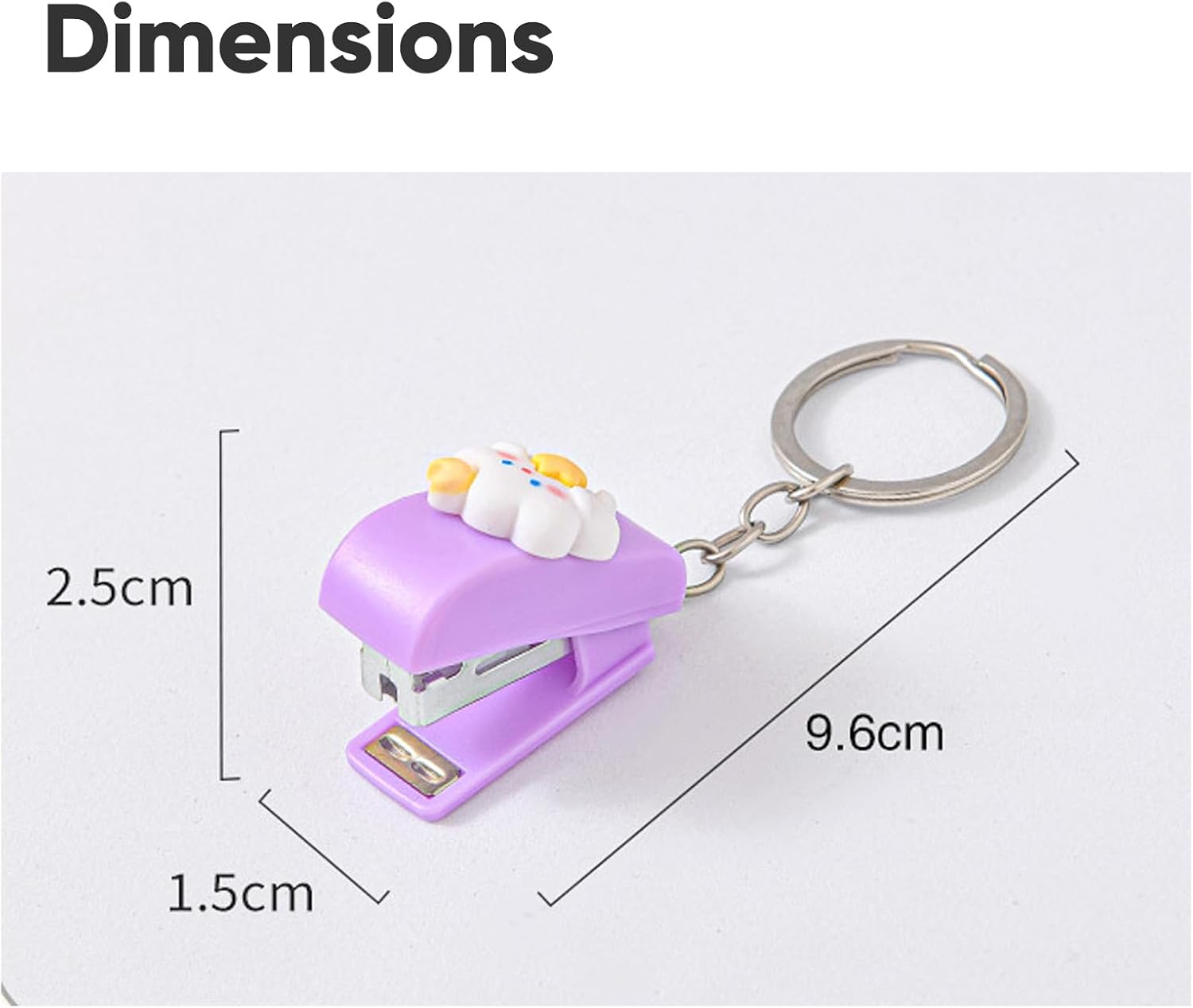 5-Pack Compact Cute Portable Keychain Staplers w/ 1500 Mini No.10 Staples image 2