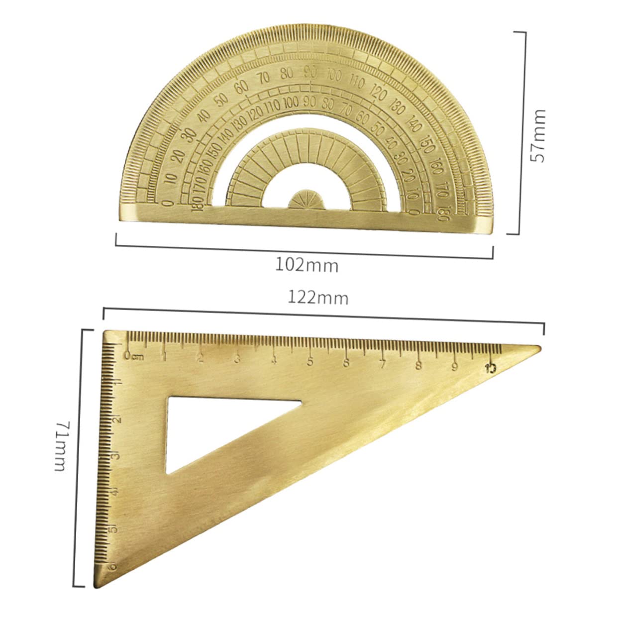 NUOBESTY 3 Sets Zeichenwerkzeug-Set Lineal Und Dreieck Hochpräziser Messwinkelmesser Für Geometrie Und Technik