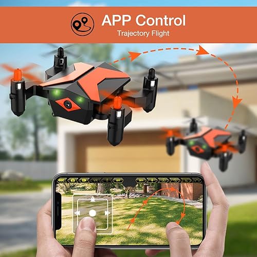 Miniatura 4 de ATTOP Mini dron con cámara - Drones FPV para niños, RC Quadcopter Kids Drone con aplicación FPV Video, control de voz, retención de altitud, modo