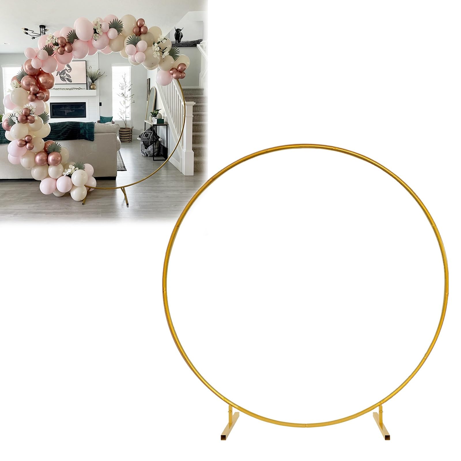 Ballonbogenständer, Metall, runder Hintergrundständer für Hochzeiten, Partys, Babypartys, wiederverwendbare Dekoration für Veranstaltungen, langlebig und einfach zu montieren