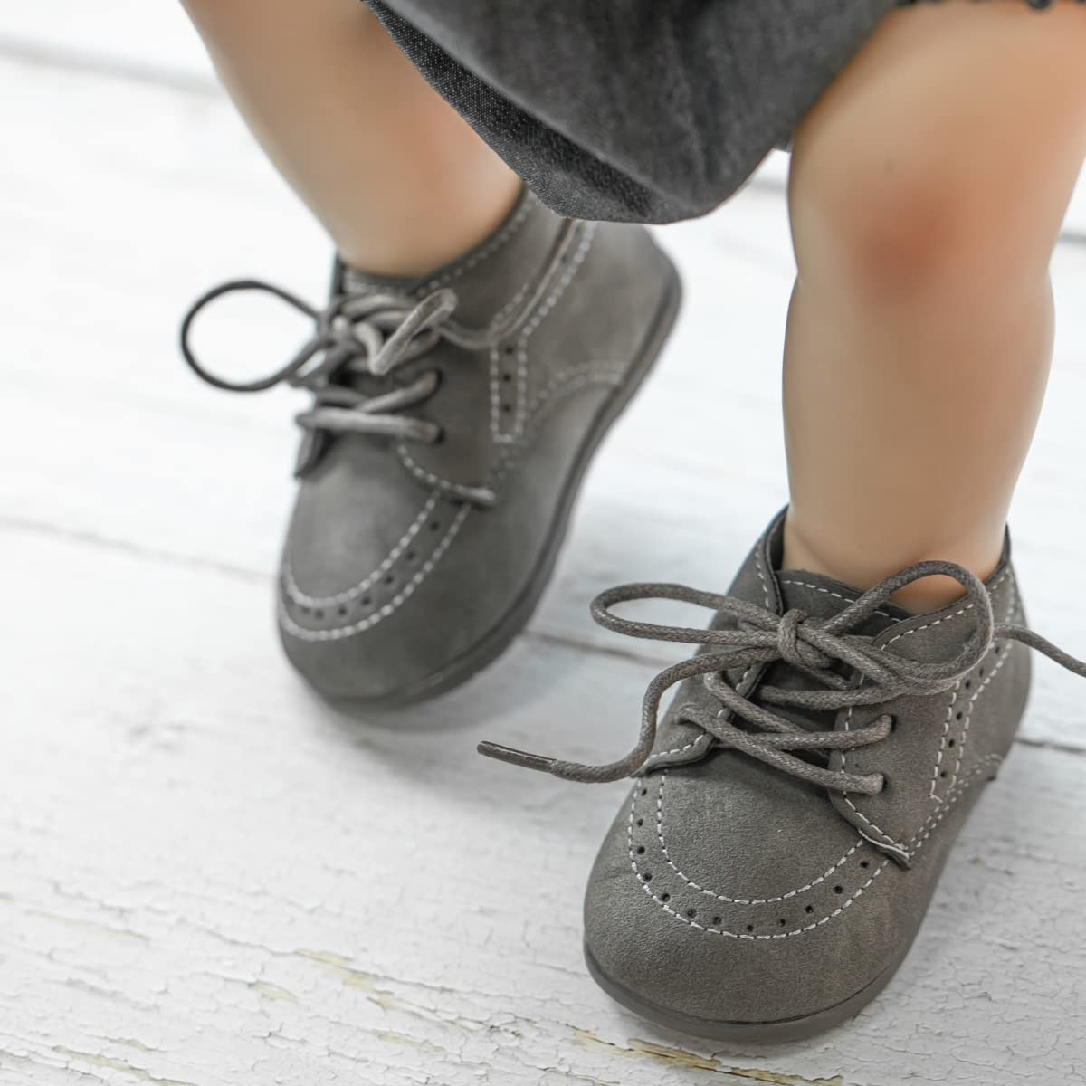 ohsofy Infant Baby Boy Oxford Shoes PU Leather Loafers Rubber and Soft Sole Wedding Dress Shoes Toddler Girl Baby Walking Shoes