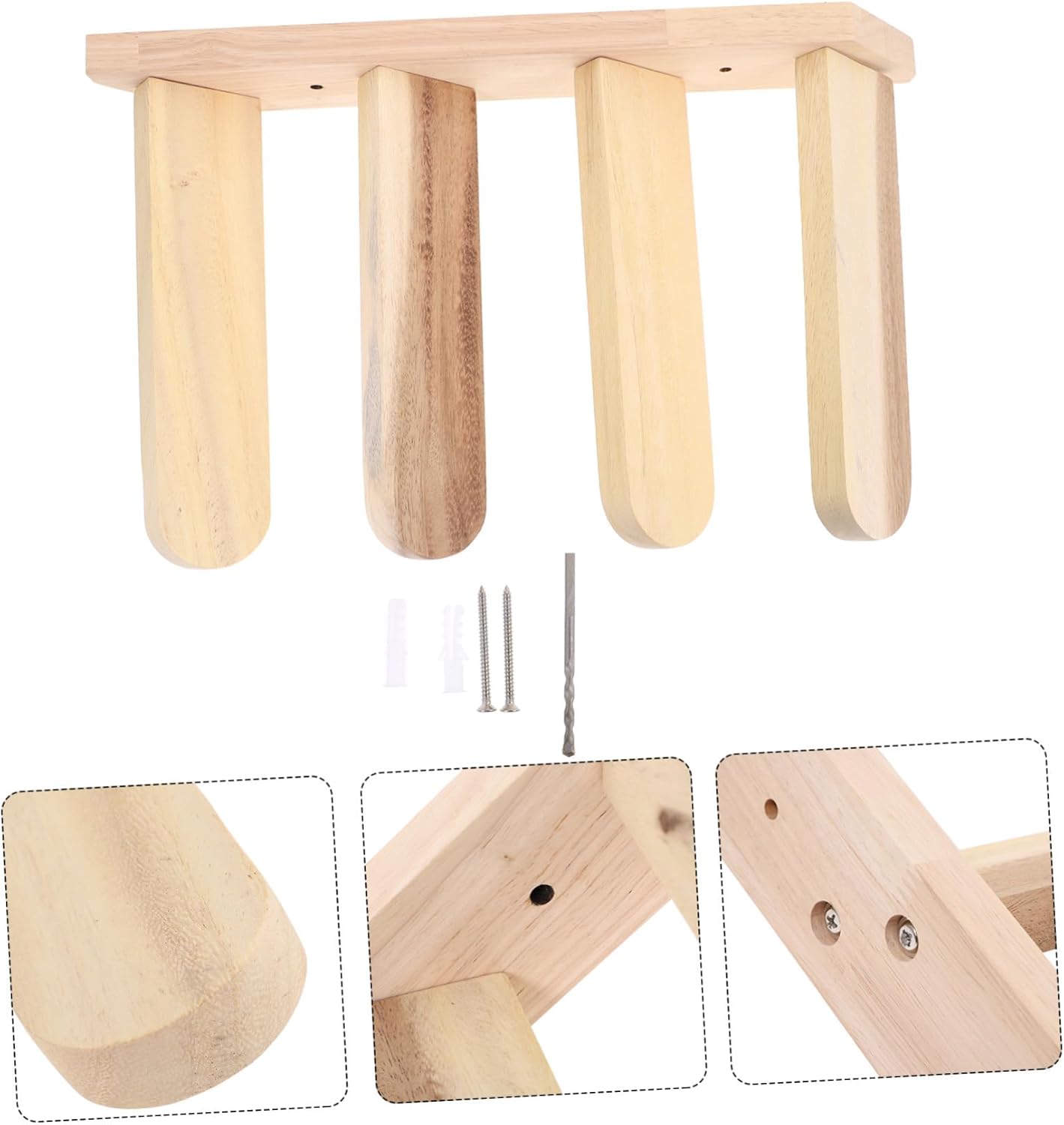 Generic Wall-Mounted Cat Climbing Ladder Indoor Cat Wall Steps Wear-Resistant Solid Wood Furniture Climbing Platform and Plaything for Kittens