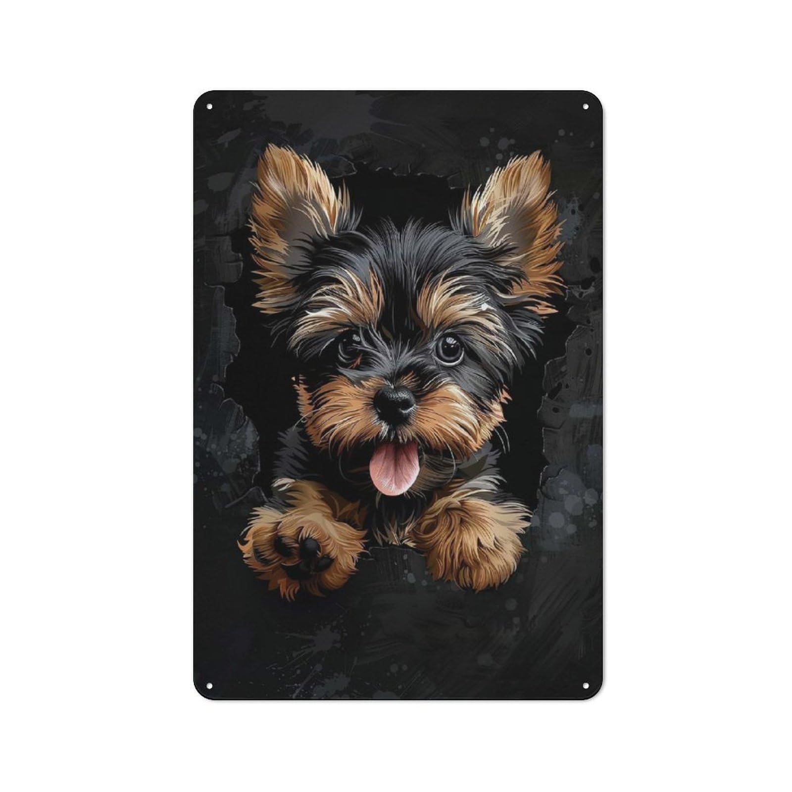 Junmoney Style-23 Casual Yorkshire Terrier(2) Shed Metal Sign 30X20cm, Shed Wall Decor For Greenhouse, Garden Room, Cafe Or Entryway