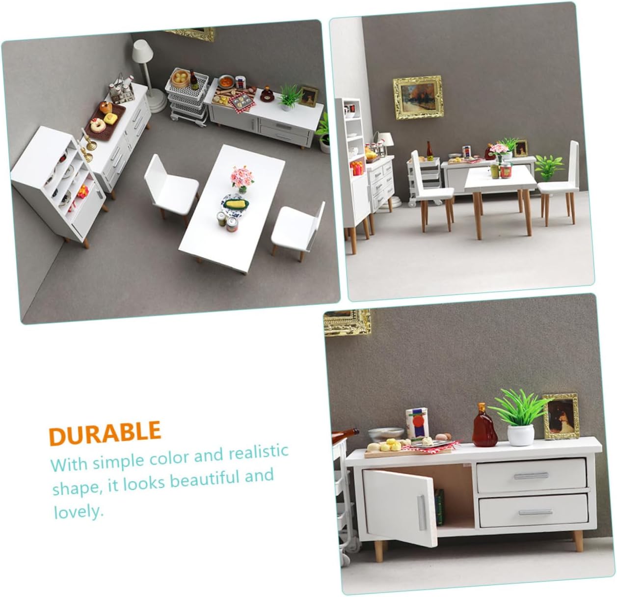 Scale Wooden Miniature Doll Furniture Decorative Dollhouse Sofa Cabinet Desktop Decor for DIY Mini House Scenes