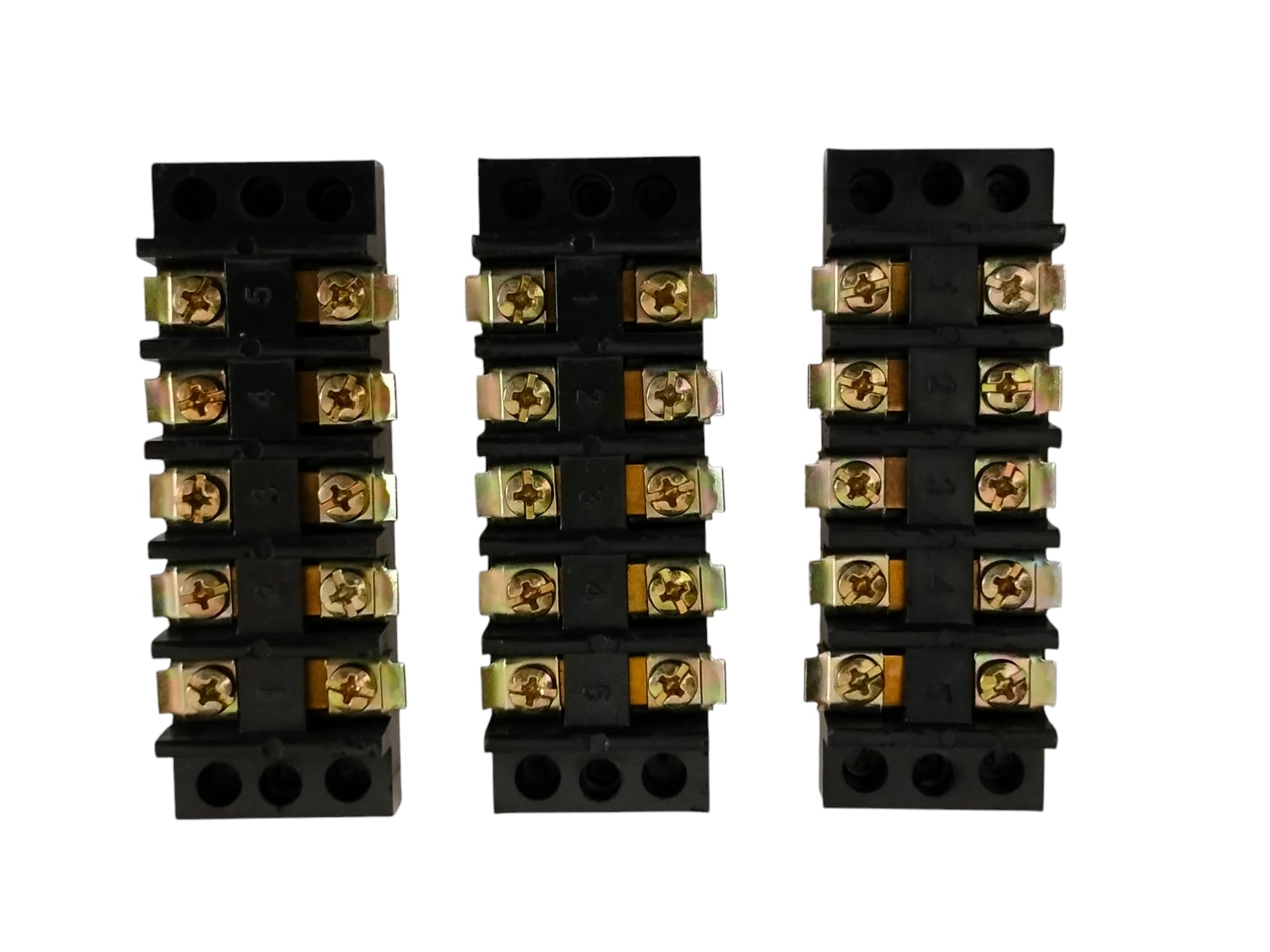 Control Panel 30A 5 Way Bakelite Connector Strip (open type) Double Row # Black ColourTerminal (Pack of 3)-image-7