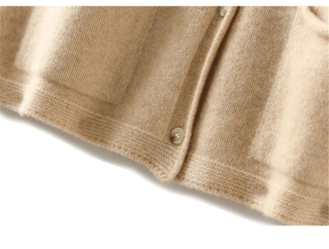 Alloaone Gilet Ample À Col en V pour Femmes, sans Manches, en Cachemire Tricoté avec Poche, Cardigan À La Taille