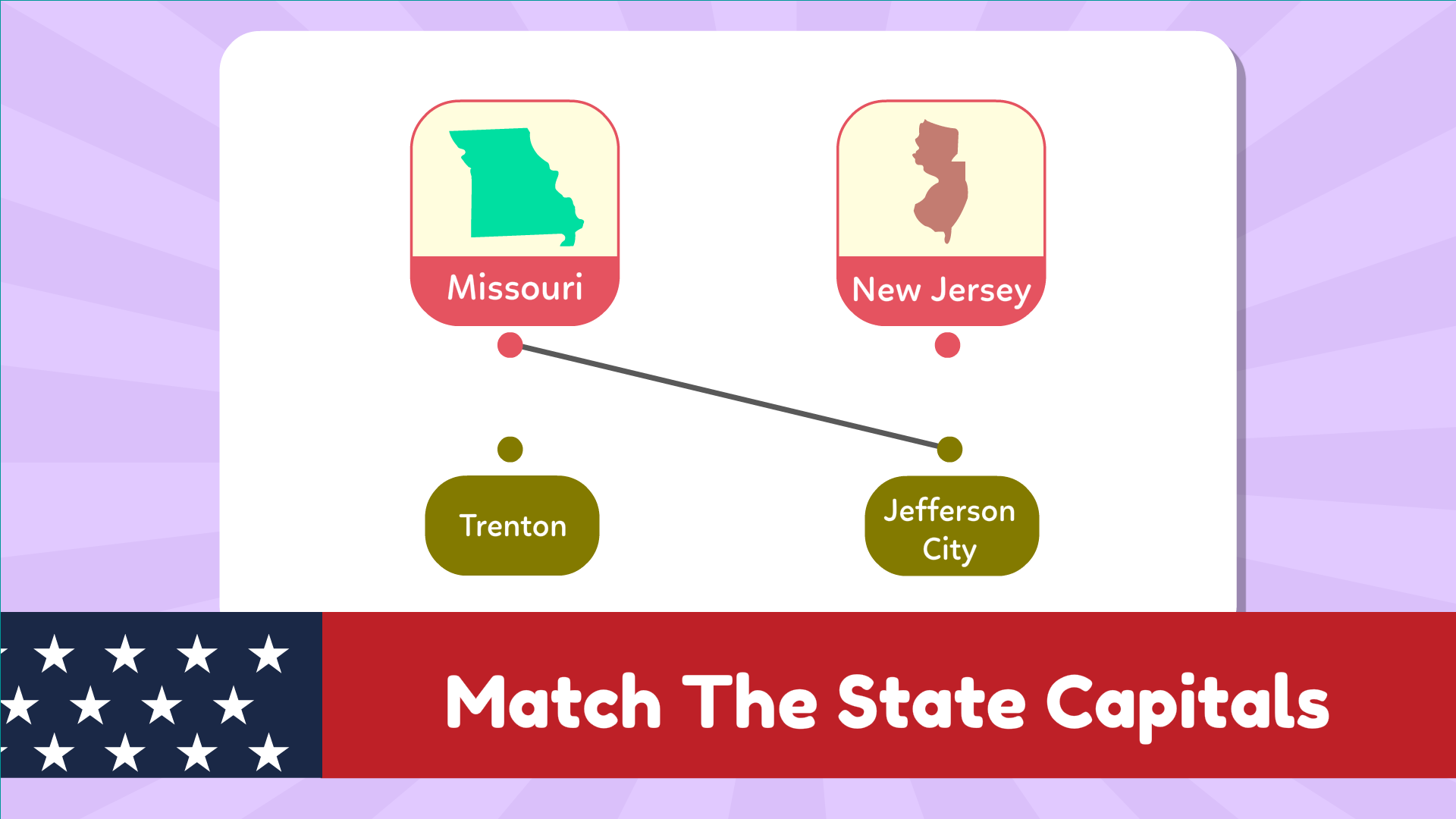 US States Quiz USA Capitals Map & Flags Puzzle Learning Games for Kids