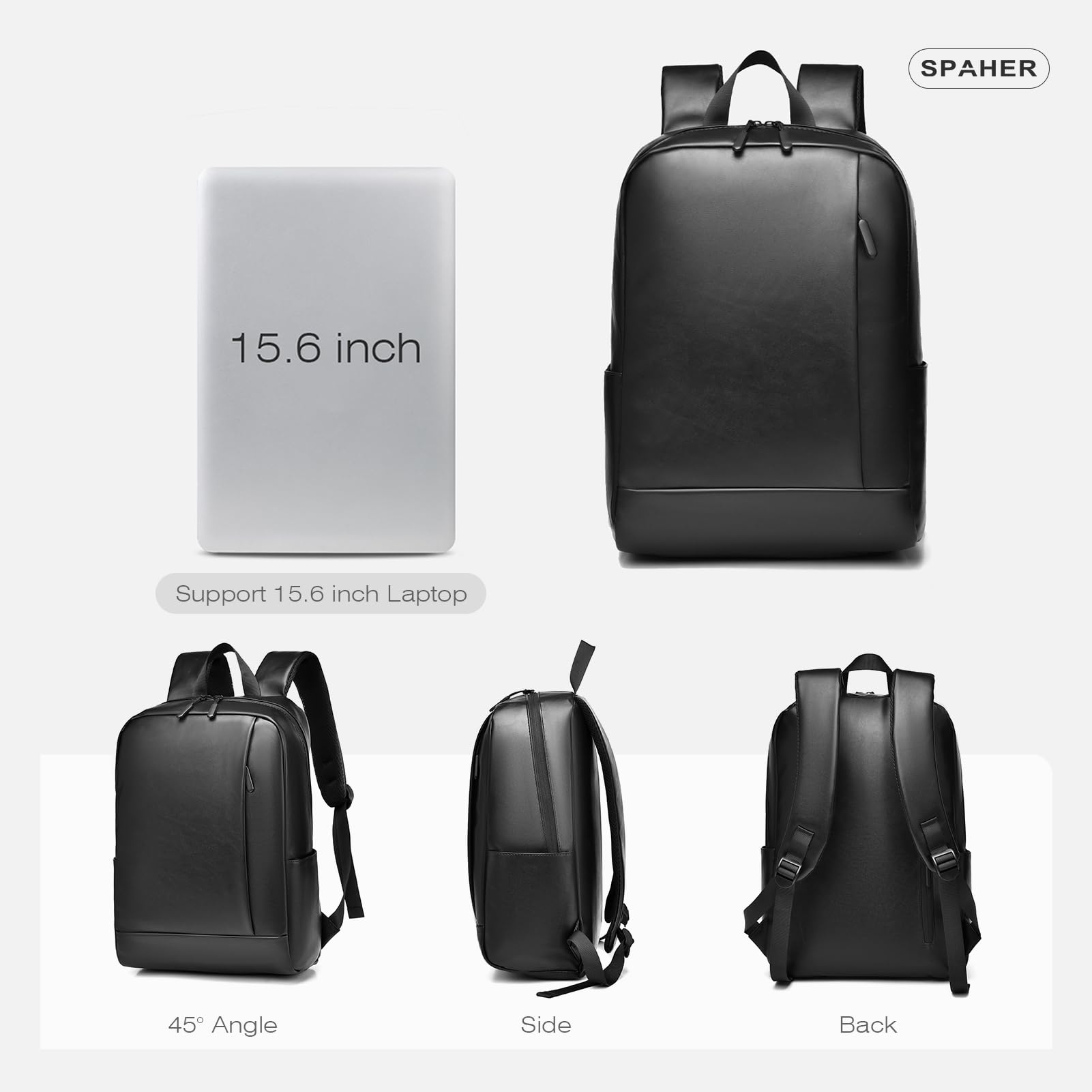 SPAHER 20L Skóry Plecak Podróżny 40x30x15cm British Airways Bagaż Podręczny do Samolotu Plecak na Laptopa 15,6 Calowy Wodoodporny Roboczy Szkolny Biznesowy Plecak Mężczyzna Kobieta