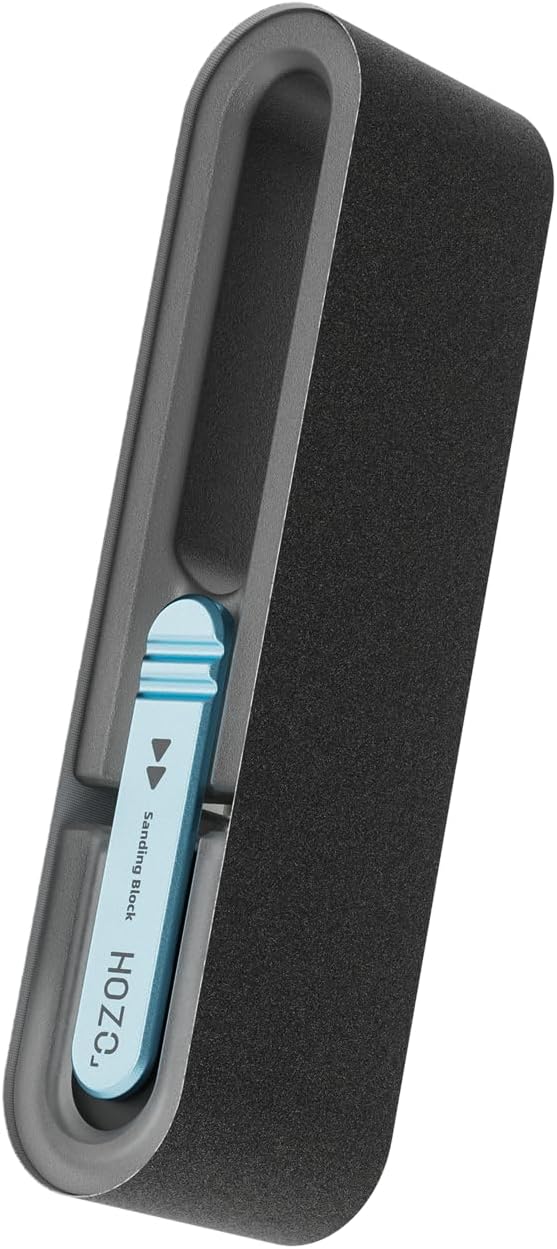 HOZO NeoBlock Sanding Block Set – 1 Magnetic Handle + 3 Swappable Heads (Basic, Pro, Expert) with 6 Grit Belts (120/180/240/400/600/800), Supports Wet Sanding, Quick-Swap for 3D Printing & DIY Project