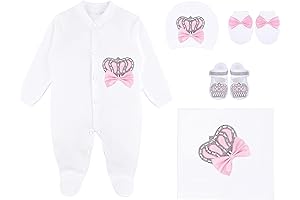 Lilax Baby Girl Newborn Jewel Crown Pink Take Me Home Layette 5-Piece Deluxe Gift Set