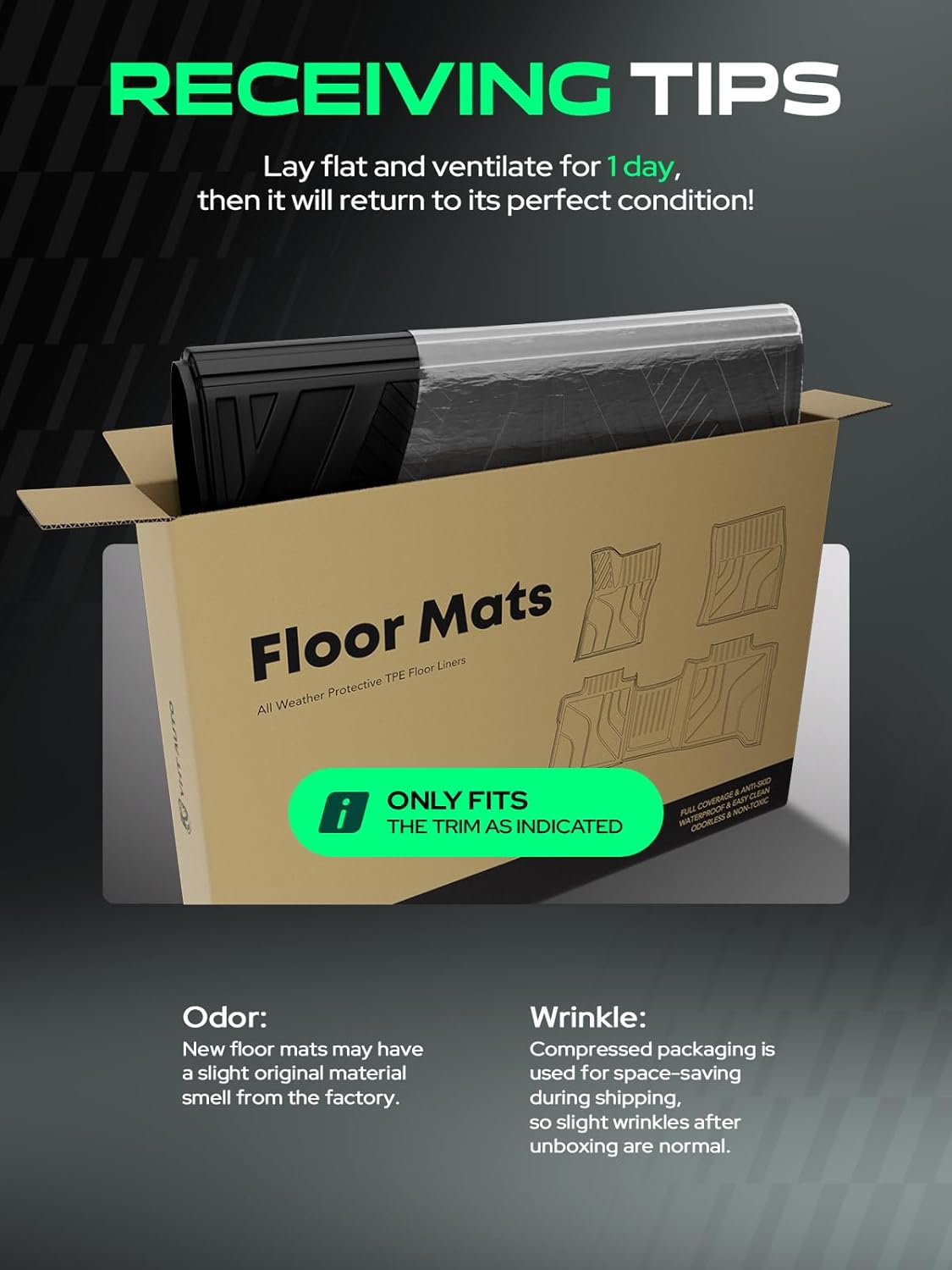 YHTAUTO Cargo Mat Compatible with Cadillac Escalade ESV & Chevrolet Suburban & GMC Yukon XL, TPE Floor Liners All-Weather Protection Custom Fit, Cargo Mat, Black - Image 10