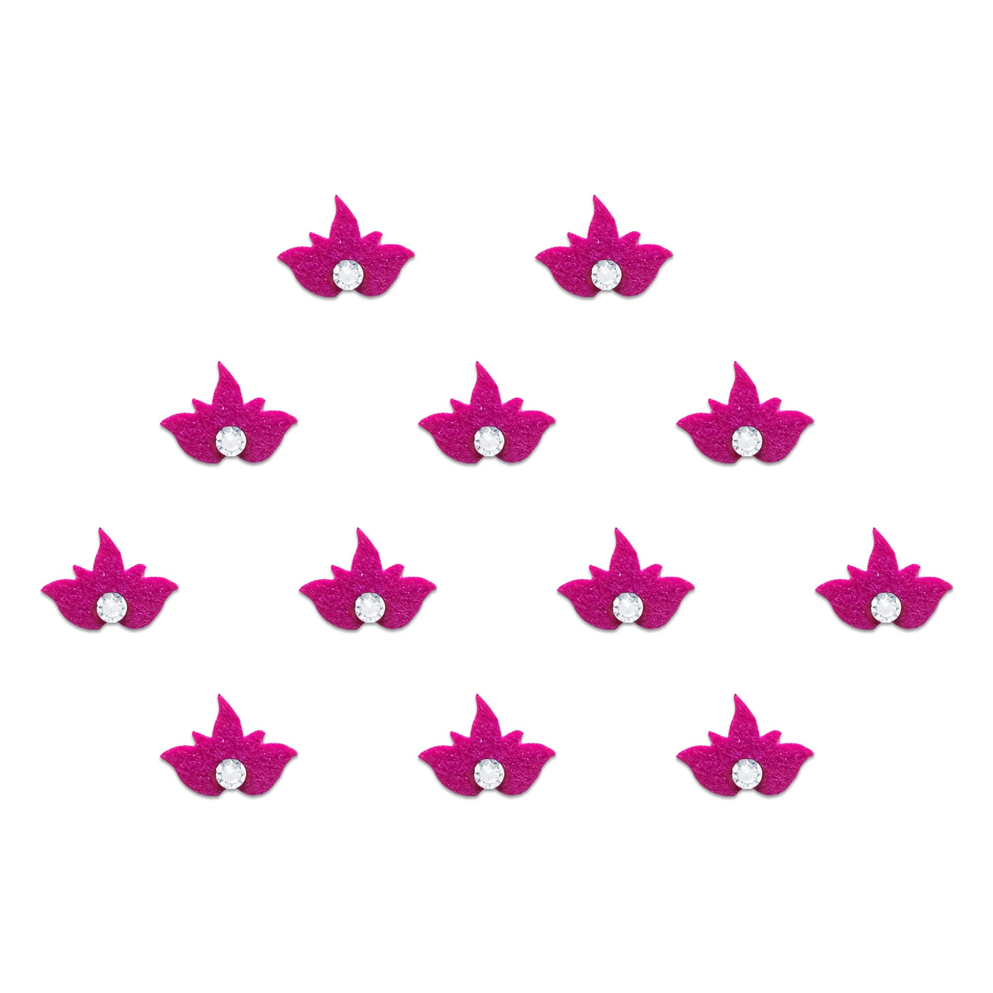 Comet Busters Beautiful Handcrafted Lotus Bindis for Women (Hot Pink) (6 mm) (BV2258)-image-42