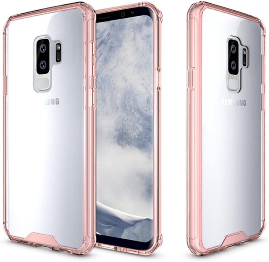 Galaxy S9 Plus Case, Galaxy S9 Plus Clear Case, Tourist Crystal Clear Ultra Slim Hard PC Back Anti-Slip Shockproof Transparent Case Cover with Reinforced Corners for Galaxy S9 Plus (Rose Gold)
