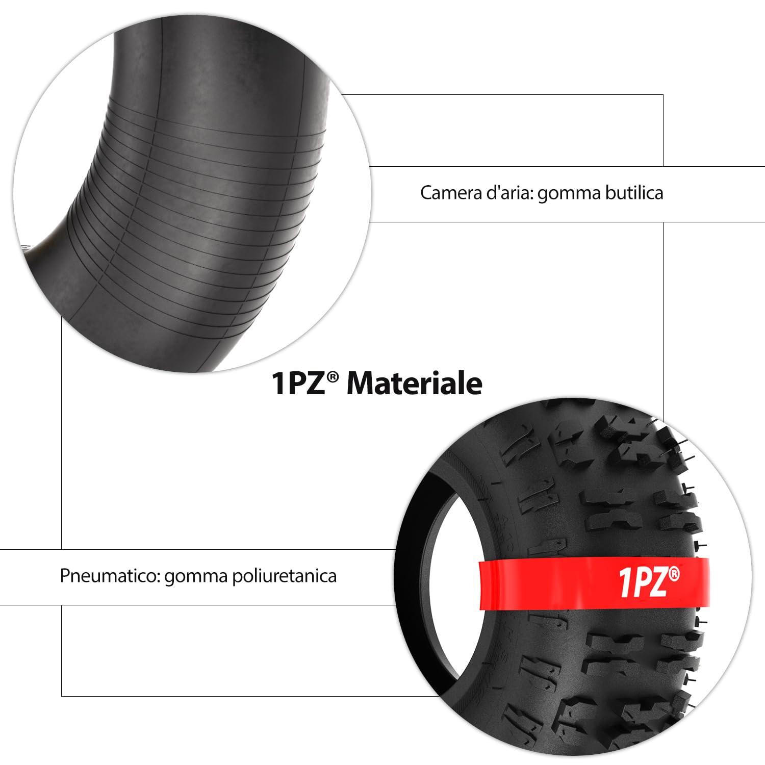 1PZ IT1-C5F 4.10/3.50-4 4PR Pneumatico con Camera d'Aria Compatibile con Carrelli da Trasporto, Rimorchi, Carrelli da Giardino a 4 Ruote Giardino Spazzaneve Tosaerba Generatore Moto Scooter