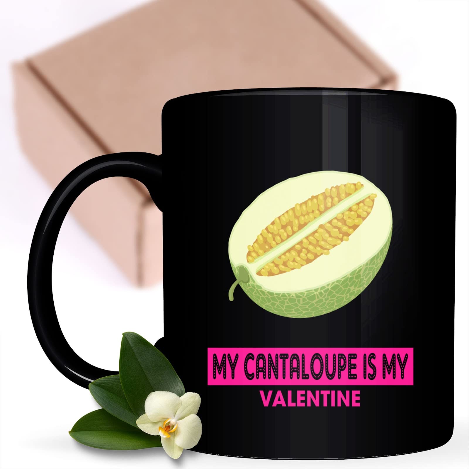 Coffee Mug Cantaloupe Is My Valentine Funny Valentines Day Cup Funny Gifts For, Family, Coworker, Father, Mother on Holidays, Year, Birthday Cup 745910
