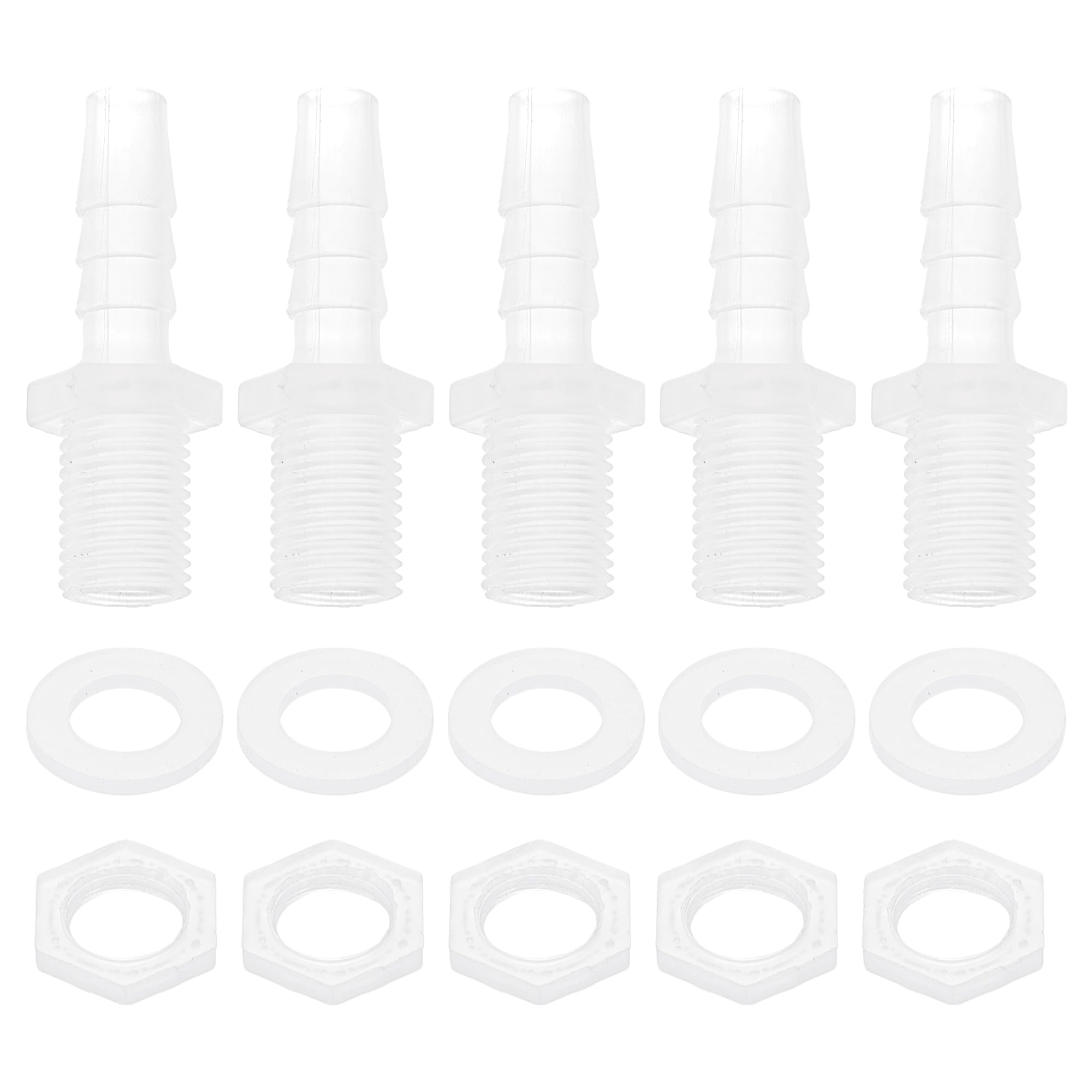 RATCHROLL 1 Set Plastic Hose Barb Fitting 5/16" Barb G1/4 Male Hose Adapter Clear PP