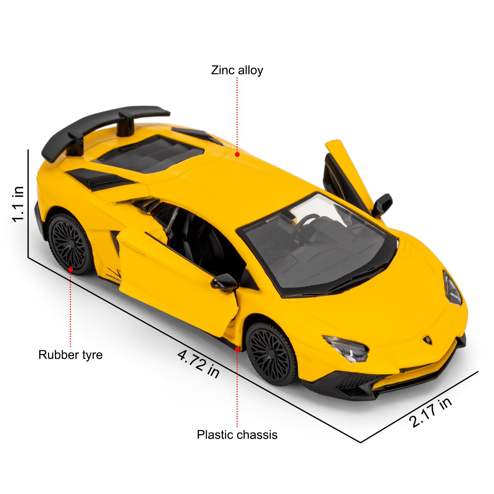 Amazon.com: TGRCM-CZ 1/36 Scale Lamborghini Aventador LP770-4
